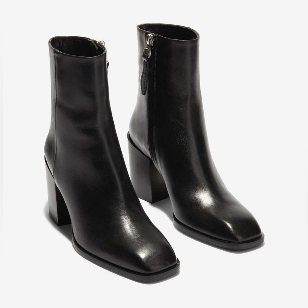 AEYDE “Leandra” Black Leather Ankle Boots. EU 37 / US 6.5-7. Excellent Condition